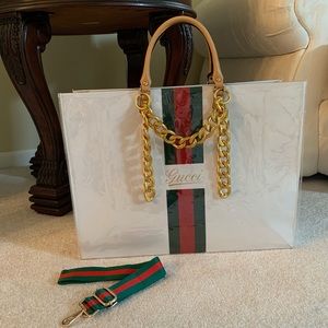 Extra Large Gucci PVC shopping tote bag purse